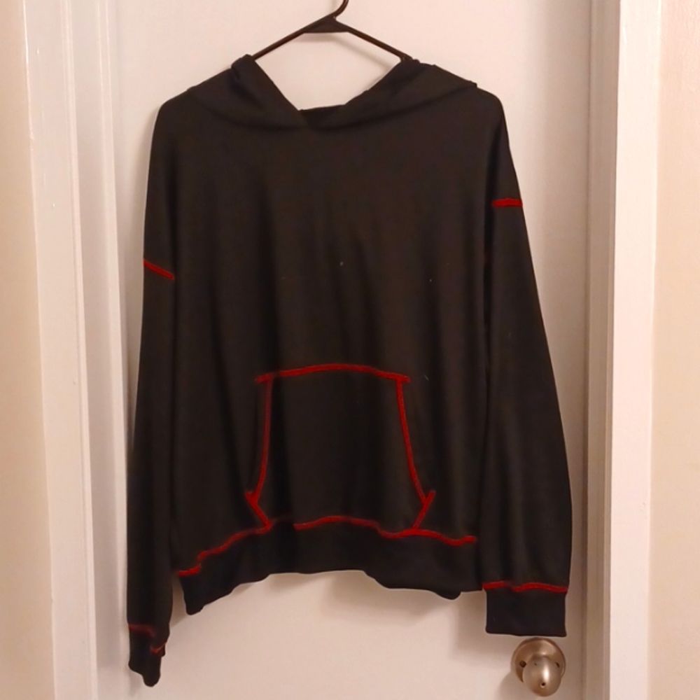 Black crop top hoodie